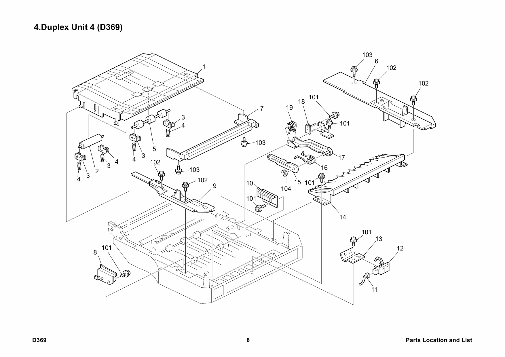 RICOH Options D369 DUPLEX-UNIT-AD3000 Parts Catalog PDF download-5 RICOH Options D369 DUPLEX-UNIT-AD3000 Parts Catalog PDF download-5